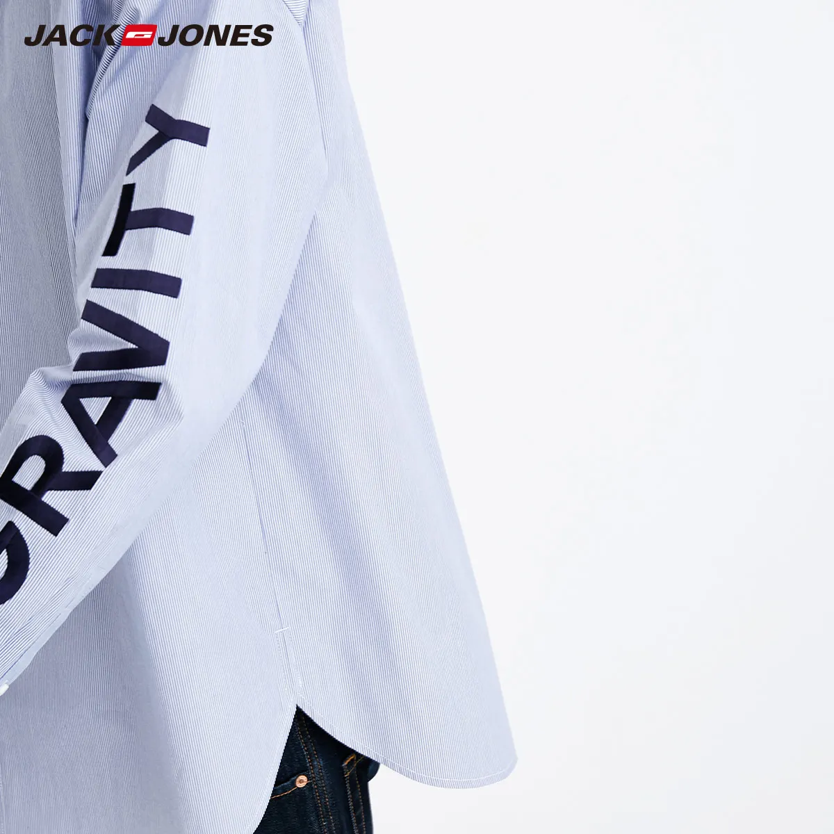 Jack Jones 2019 Весна и лето мужские рубашки 100% хлопок с длинным рукавом вышитые на