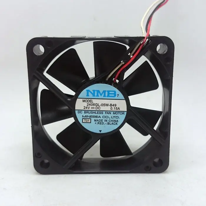 Б/у NMB-MAT NMB 2406GL-05W-B49 24V 0.15A 6 см 6015 3 линии 60*60*15 мм вентилятор охлаждения