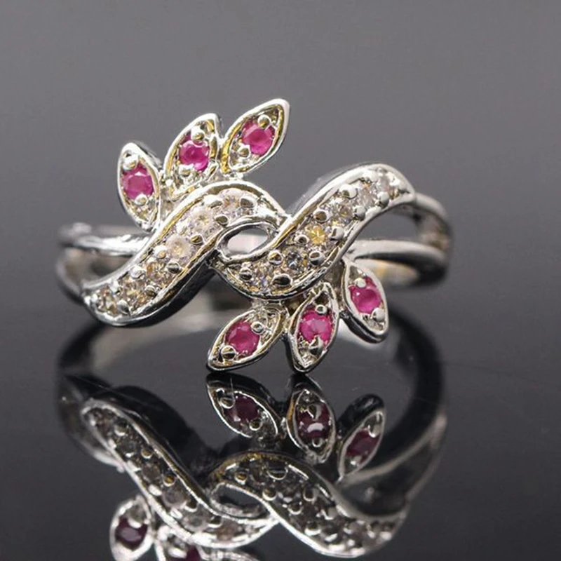 2017 Весенняя коллекция золотого цвета красного ААА кубического циркония кольцо