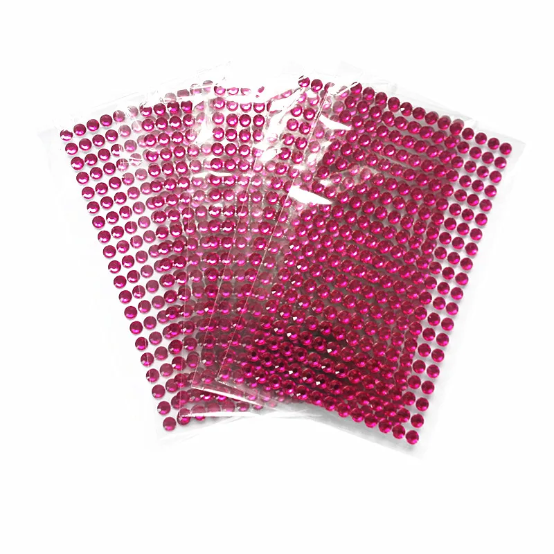 

5 sets/bag 6mm kids toys Rhinestone Stickers Acrylic rose crystal Self Adhesive Diamond Wall Furniture decoration