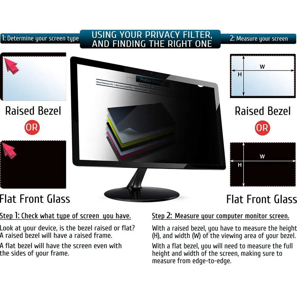 

21-24 Inch Desktop Computer Monitor Universal Privacy Filter Anti-Blue Film Screen Protector 30 Degree Anti-sneak Peek Anti-Blue