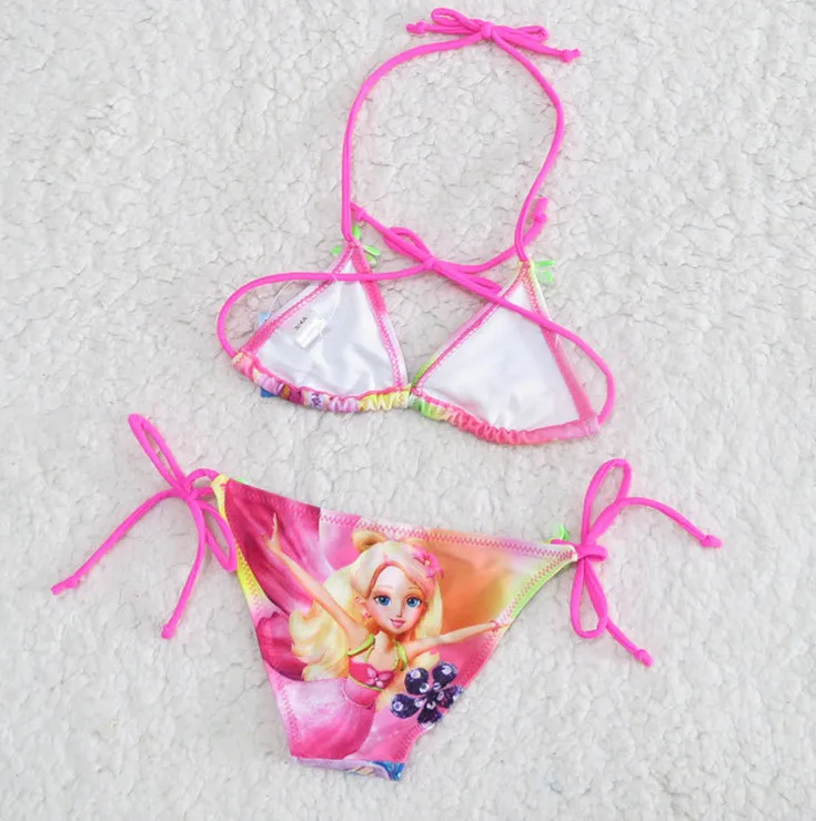 2019 высокое качество милый купальник-бикини с принтом для девочек купальный