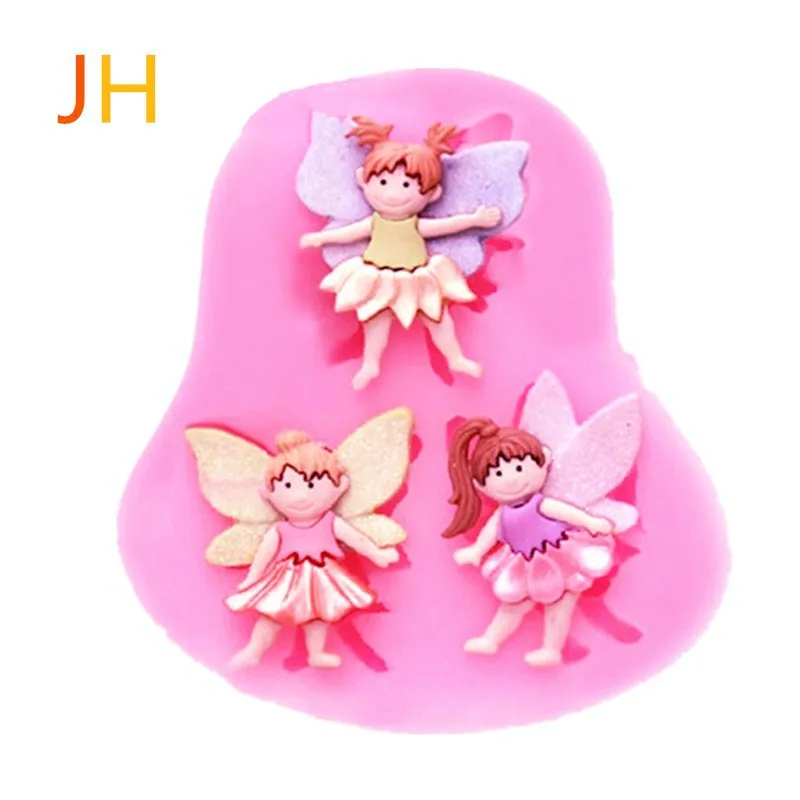 3 пчелы Феи Ангел помадные формы для выпечки DIY силиконовые инструменты сахара