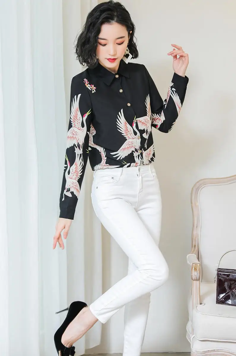 Blusas Mujer De Moda 2021 Женские топы и блузки размера плюс кнопка воротника в форме