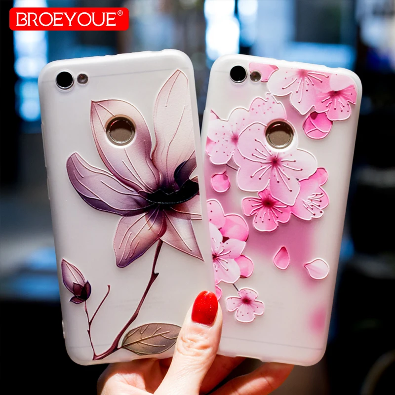 BROEYOUE Case For Xiaomi Redmi Note 5 Pro 4X 4A 4 5A Prime 3D Relief Soft TPU Phone Cover Plus |