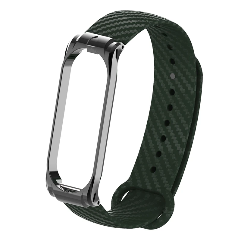 YUEDAER высокое качество Mi Band 4 ремешок из мягкого кремния и углеродного волокна для Xiaomi Mi Band 4 ремешок металлический корпус браслет Miband4 черный синий