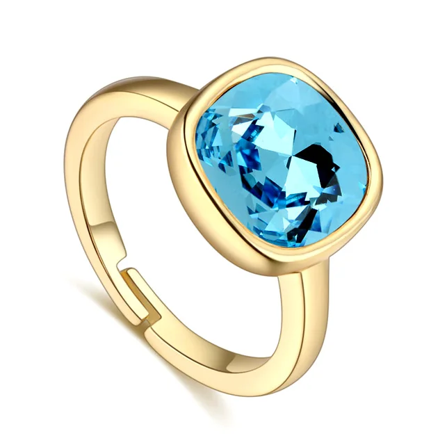 ANNGILL женский овальное кольцо Модные золотистые кристаллы от Swarovski ювелирные