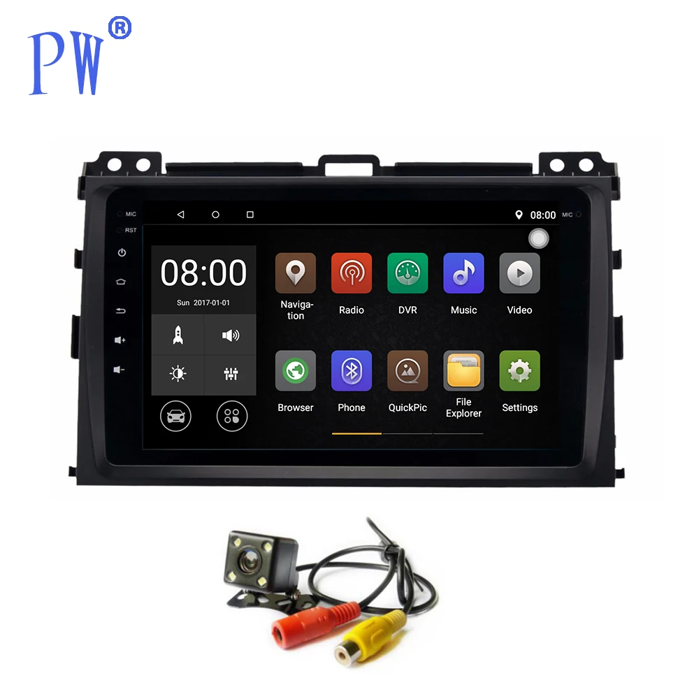 Android 7 1/8 0 Автомобильный GPS Радио Navi для Toyota Prado Cruiser 120 2004 2009 постоянное стерео головное устройство WiFi карта
