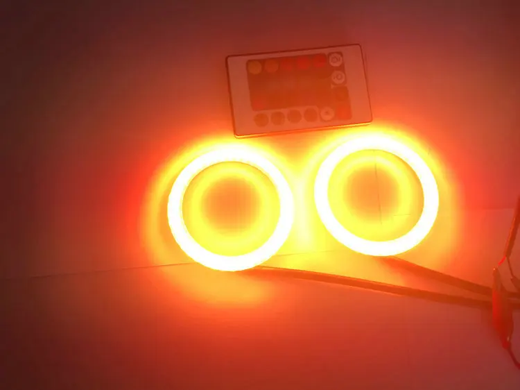 2x60 75 80 90 100 120 140 мм RGB Angel Eye светодиодный автомобильный светильник для мотоцикла, галогенные кольца, водонепроницаемый автомобильный головной светильник, светодиодный светильник для автомобиля