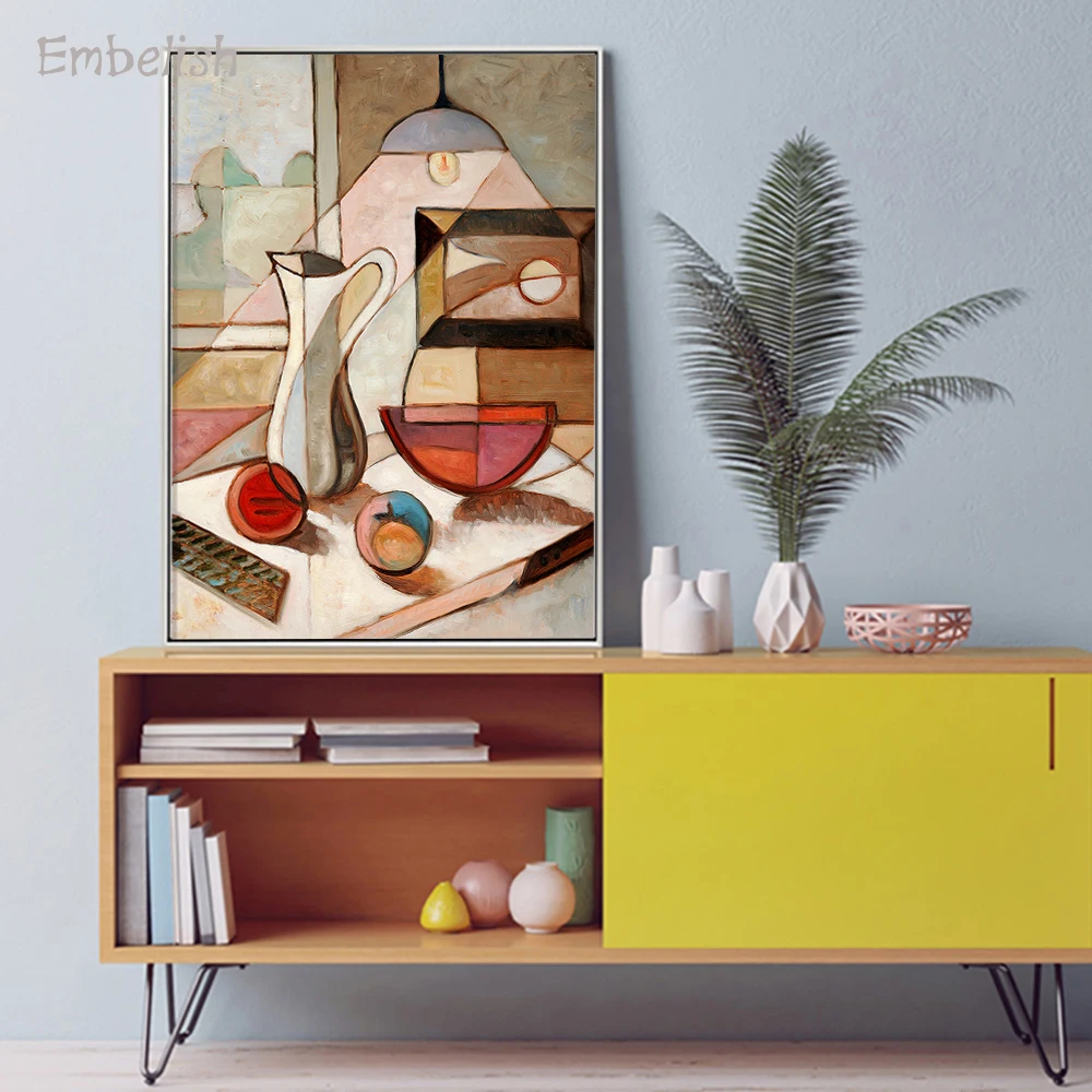 

Embelish 1 Pieces Pitcher And Fruits Abstract Still Life Wall Art Pictures For Living Room Modern Home Decor HD Canvas Paintings