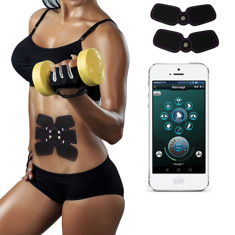 Abdominal Muscle Exerciser Machine Strength Trainer Electronic Smart App Remote Control Slimming Charging Stimulator Hot | Спорт и