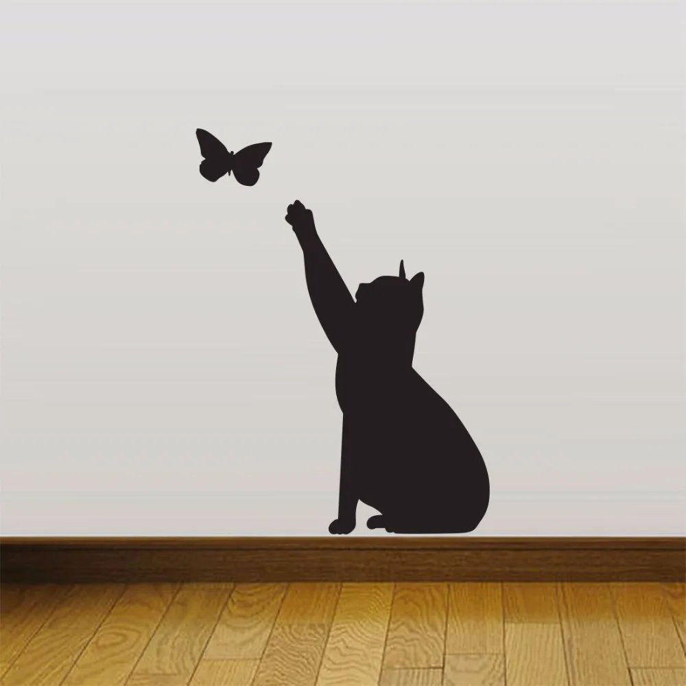Новый милый котенок чтобы поймать бабочек наклейки на стену уголок гостиной угол