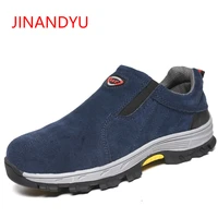 autumn safety work shoes for men steel to cap crashproof boots seed mesh lining breathable puncture proof inside sole sneakers