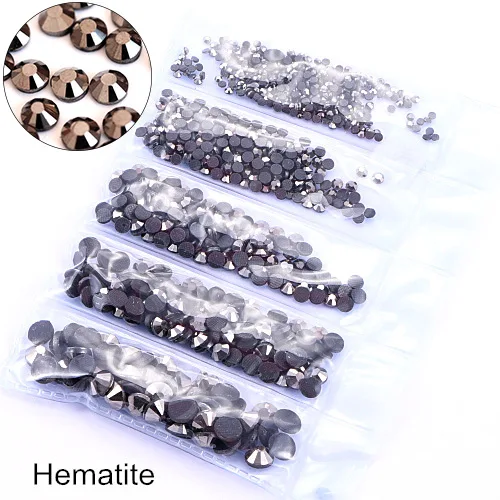 Hematite Стразы DMC с горячей фиксацией, 23 Цвета, SS6-SS30, 1200 шт., стразы для украшения свадебного платья B1262 - Цвет: Hematite