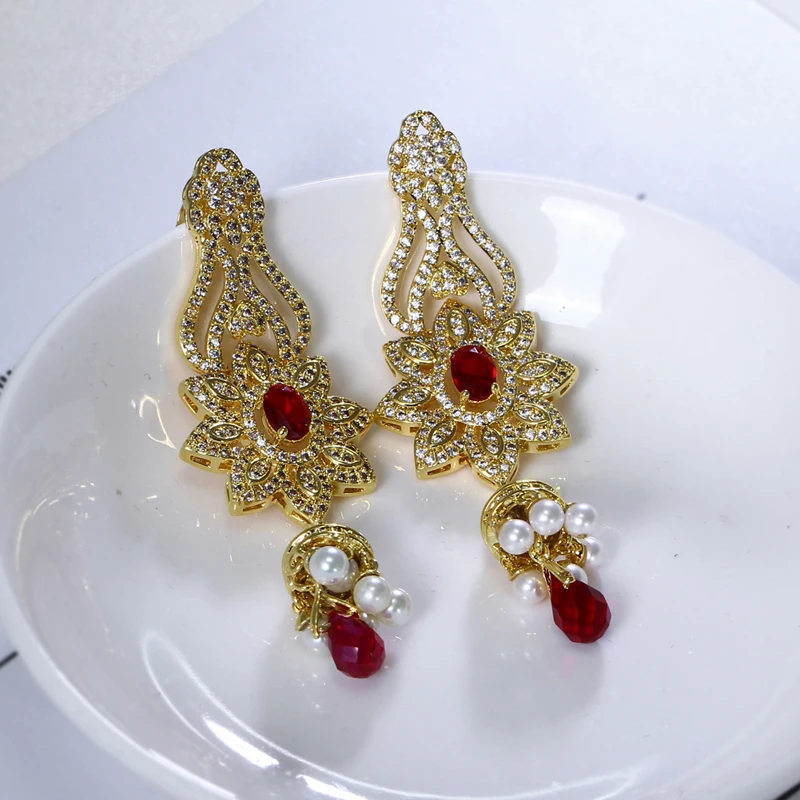 

Trassel Earring long Drop Earrings for girl copper material setting AAA CZ wedding party jewelry Free shipment
