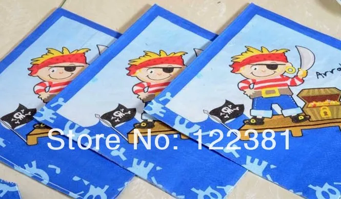 Blue pirate Napkins Guest Towels with (20 Sheets) for Wedding Party Favors Stuff Supplies | Дом и сад