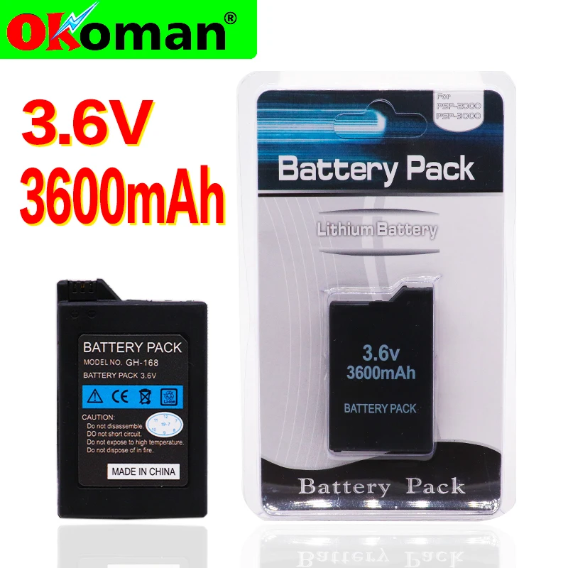 3600mAh 3 6 V литий ионная аккумуляторная батарея Замена для sony psp 2000/3000 S110