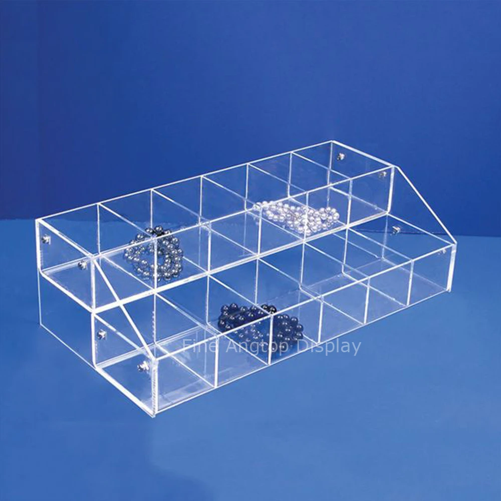 12 Grid Acrylic Separate Slots Earrings Storage Box Ring Bracelet necklace Clip Holder Jewelry Accessories Case Organizer