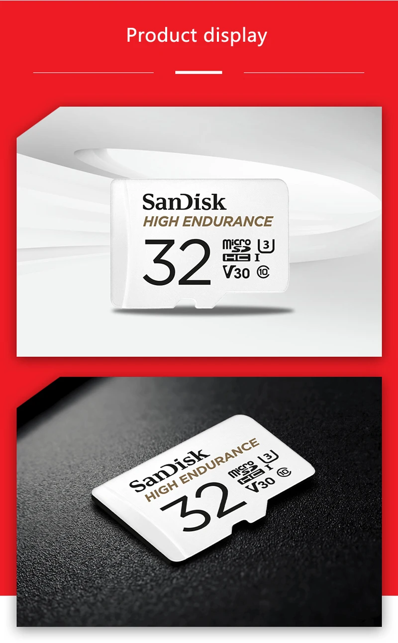 Карта памяти SanDisk 32 Гб 64 гб высокая выносливость видео мониторинг Micro SD карта 128 ГБ 256 ГБ C10 MicroSD TF карта для видео мониторинга