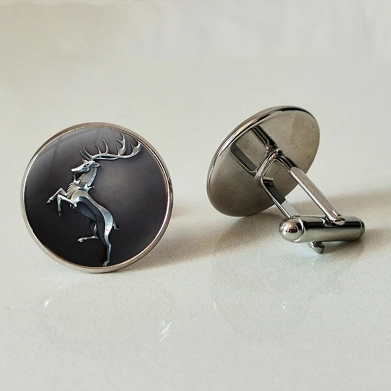 WUSQWSC Silver Plated Game of Power Home Shirt Stark Winter Coming Round Glass Men's Cuffs Cufflinks Gifts Customized | Украшения и