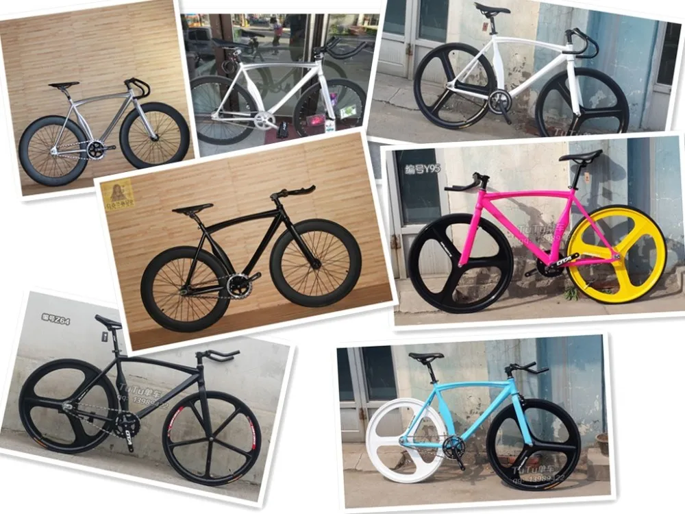 Фиксированная Шестерня велосипеда 53 см рама Fixie велосипед DIY 700C алюминиевый сплав велосипед трек велосипед 70 мм обод колеса велосипед