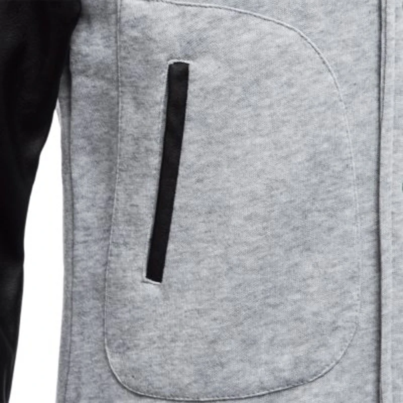 Мужская бейсбольная куртка из ПУ кожи облегающая с рукавами размеры XXL 2017|baseball