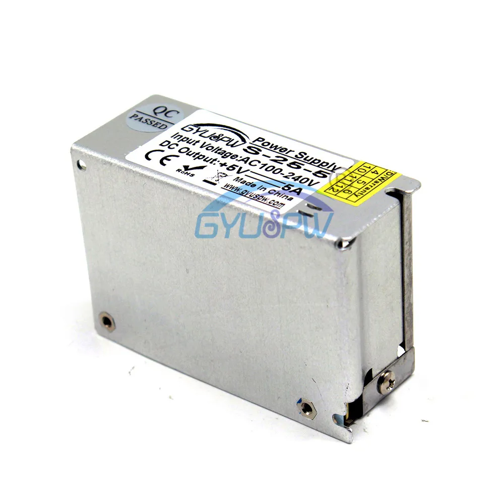 25W 5V 5A Малый Объем Один Выход импульсный источник питания Трансформатор 110V 220V AC-DC импульсивный источник питания для лампы светодиодные ленты CNC CCTV