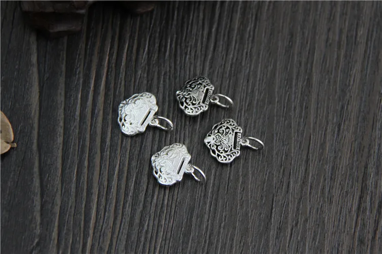 Authentic 925 Sterling Silver Charm Bead Best Wishes Longevity Lock Charms Fit Bracelets & Bangles Pendant DIY Women Jewelry