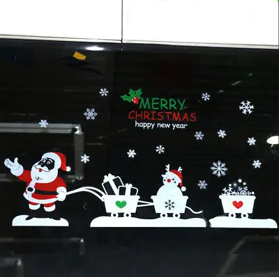 Рождественские снежинки стикеры на стену Наклейка стеклянное окно домашнее