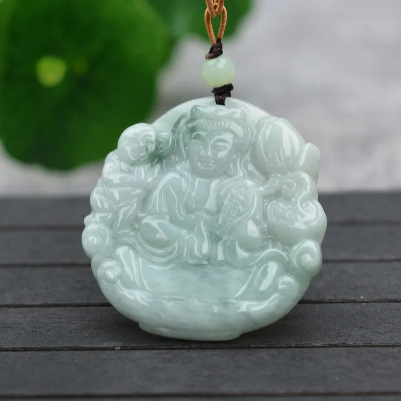 Прямая поставка AAA класса с натуральным камнем жадеит кулон ожерелье резной