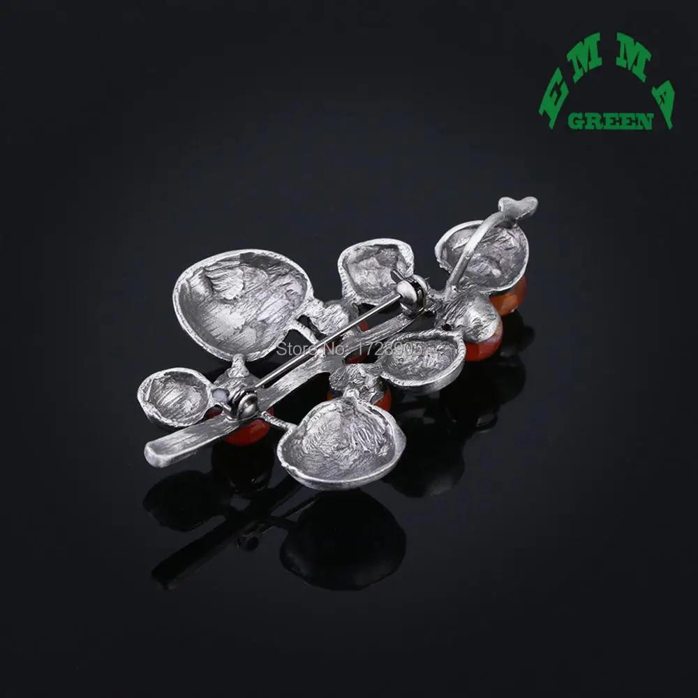 High-Grade Agated Stone Flower Brooch 50x70mm Retro Antique Corsage Crystal Rhinestone Pin Jewelry | Украшения и аксессуары
