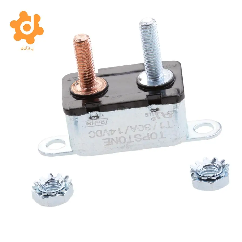 Dolity 2pcs 30A 12v Автоматический сброс выключателя предохранителя шпилька болт тип 1