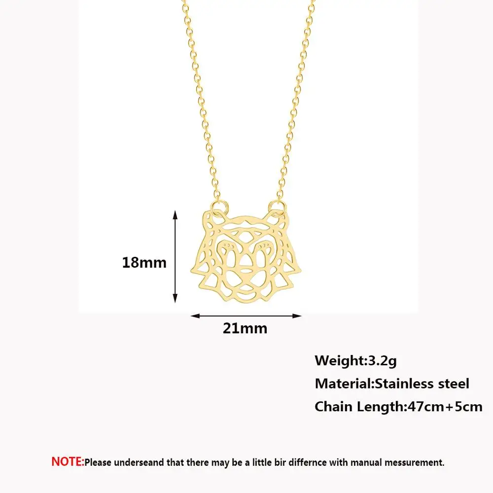 Ожерелье Chandler из нержавеющей стали золотого цвета ожерелье с тигром оригами Vermeil