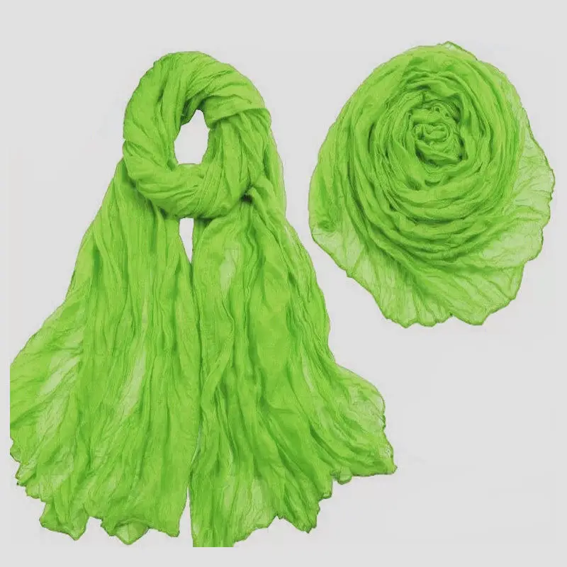 1 шт. женский длинный большой шарф воротник хлопок вуаль шелковые шарфы для