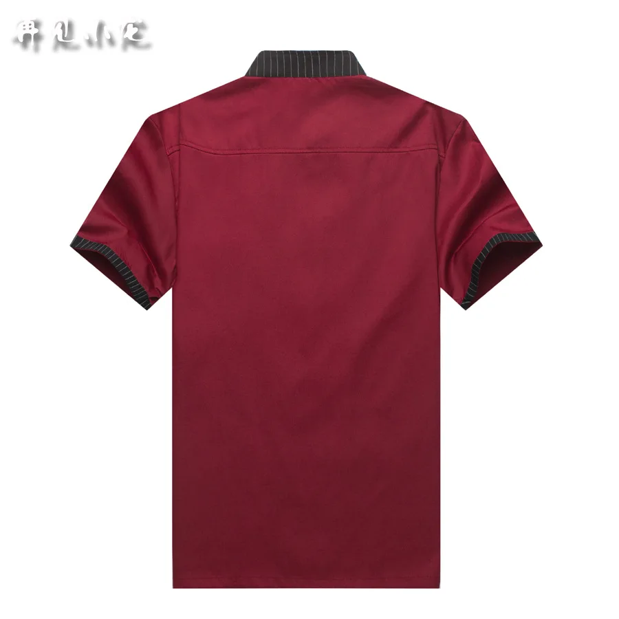Short Sleeve Stand Collar Chef Jacket Colorfast and Shrink Resistant Cotton Kichen Black Uniform Baker Clothes B-6042 | Тематическая