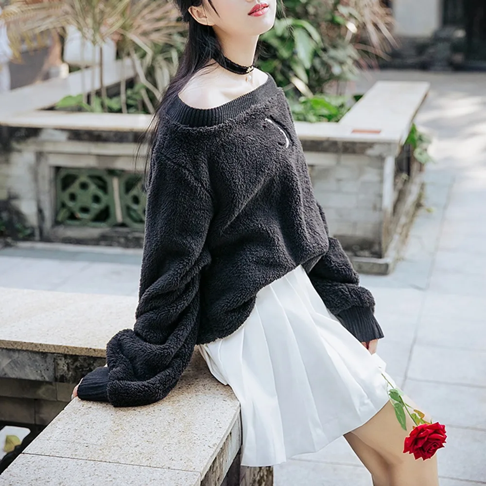 2018 осень Готический хип-хоп в стиле панк черные свитшоты Свободные толстый