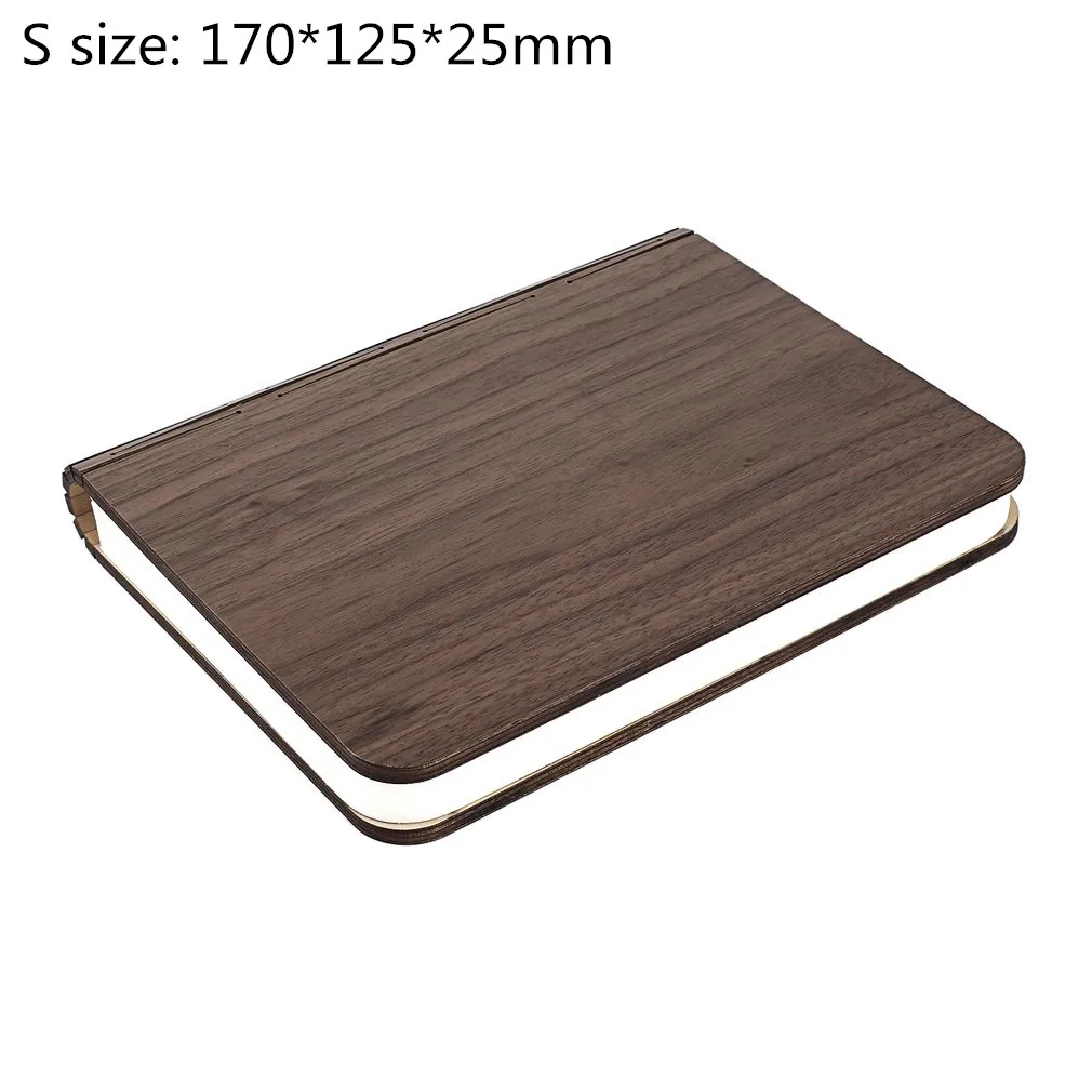 Black wood (S) Портативный USB Перезаряжаемый светодиодный магнитный складной деревянный книжный светильник ночник настольная лампа Горячая Распродажа для домашнего декора Прямая поставка - Испускаемый цвет: Black wood (S)