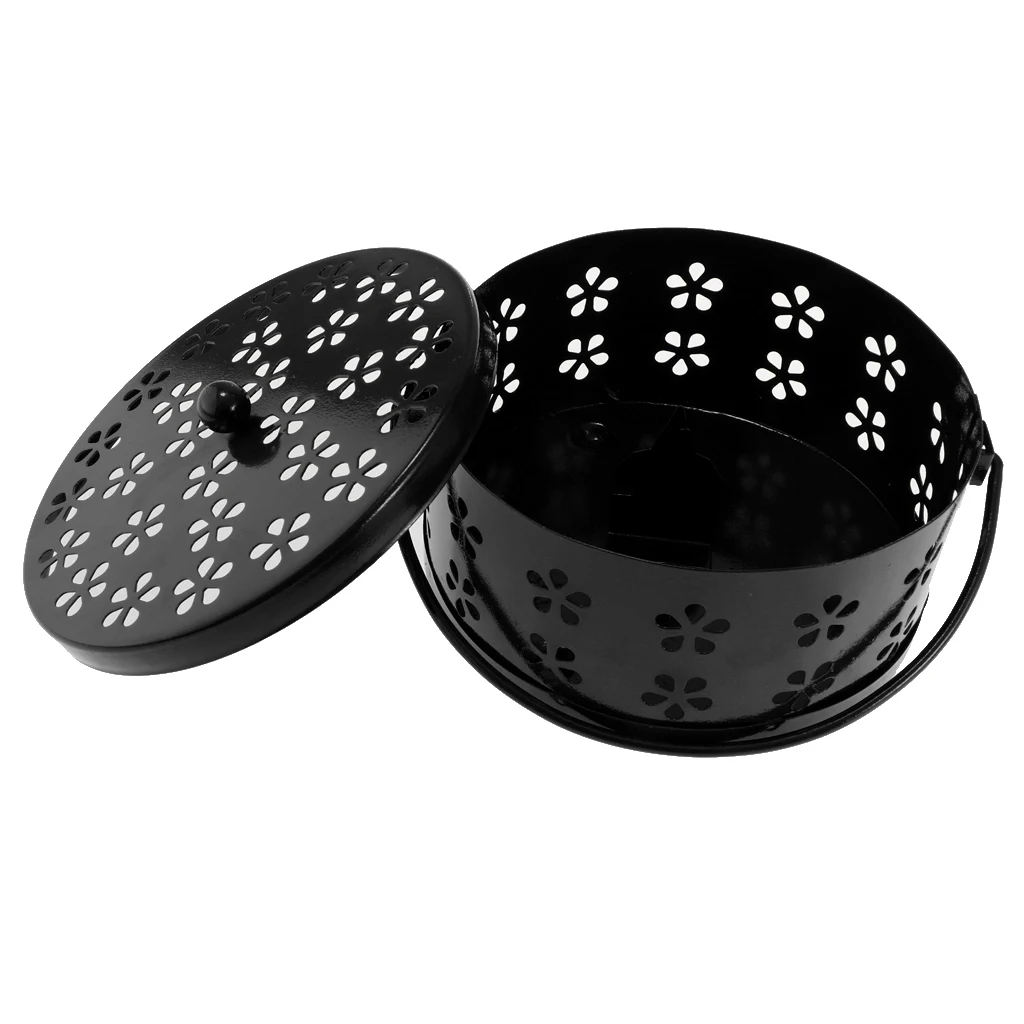 Ретро выдалбливают Москитная Катушка держатель ручка коробка для чайного дома