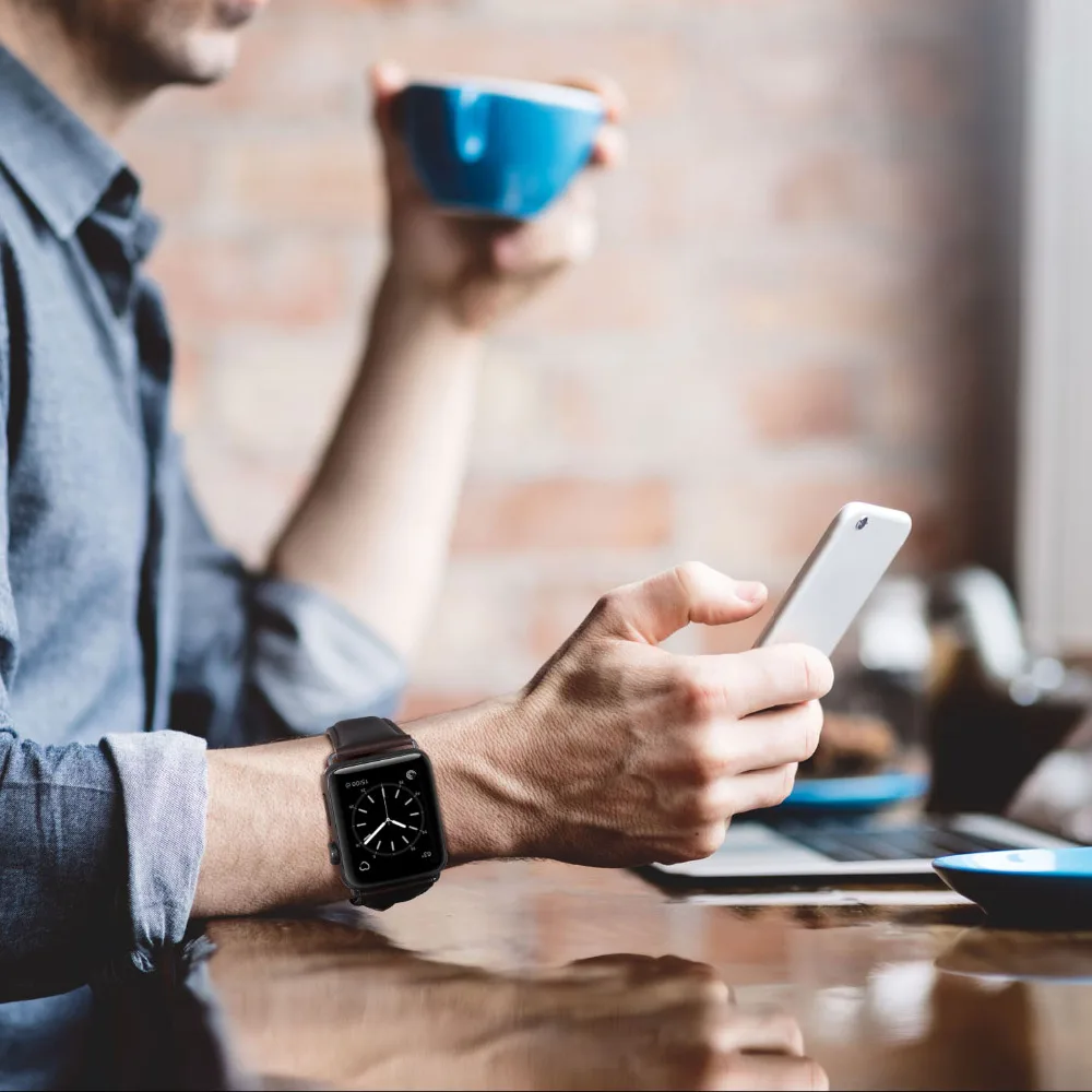 Роскошный браслет из натуральной кожи с масляным воском для Apple Watch Band 42/38/44/40 мм браслеты для часов серии 5 4 3 2