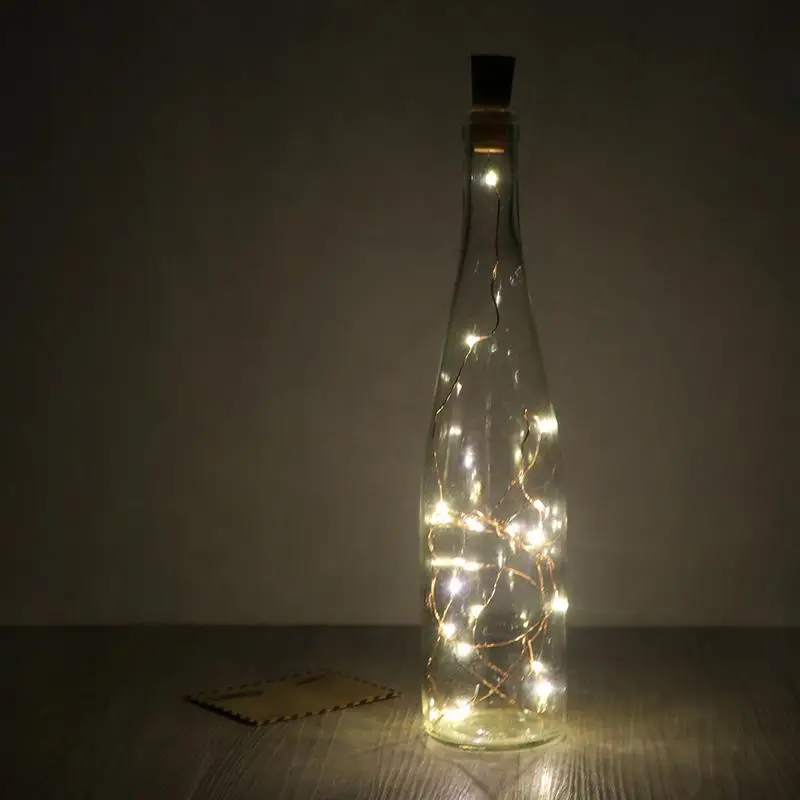 2 м 20LED медная проволока светодиодная гирлянда для стеклянного вина сказочная