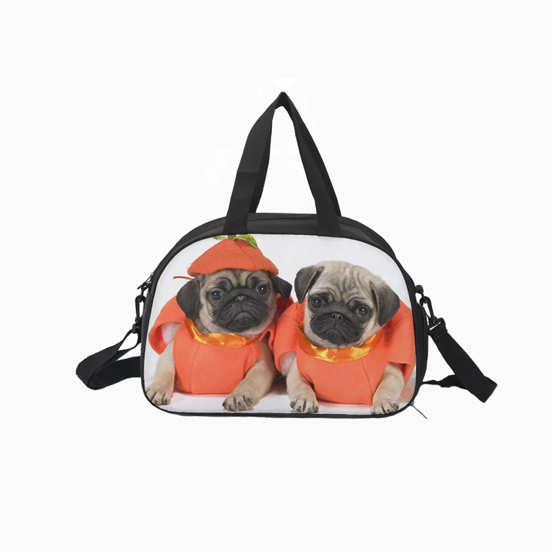 Многофункциональная холщовая дорожная сумка для фитнеса с принтом животных и