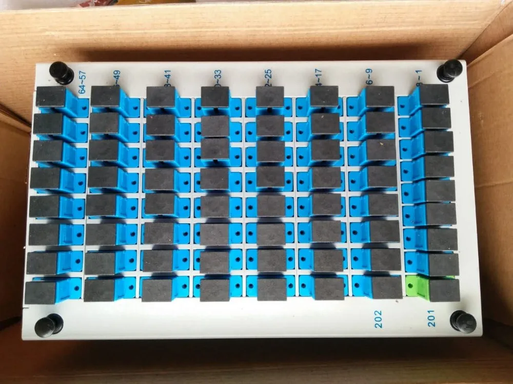 

High quality FTTH SC UPC 1x2 Cassette type PLC fiber Optic Splitter SC Fiber Splitter Distribution Box with SC UPC Connector