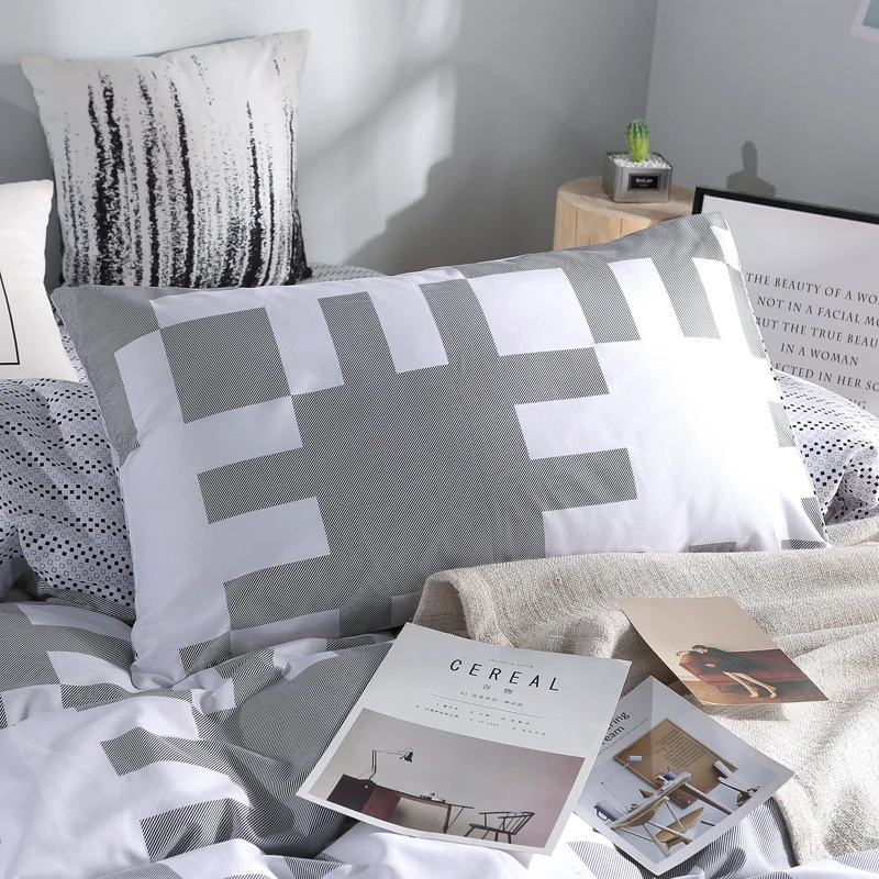 Хлопковый комплект постельного белья с геометрическим рисунком пододеяльник