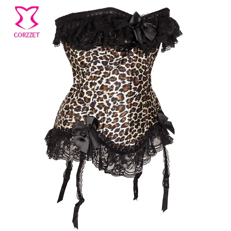 Европейский стиль дешевые женские леопардовые талии утягивающий корсет
