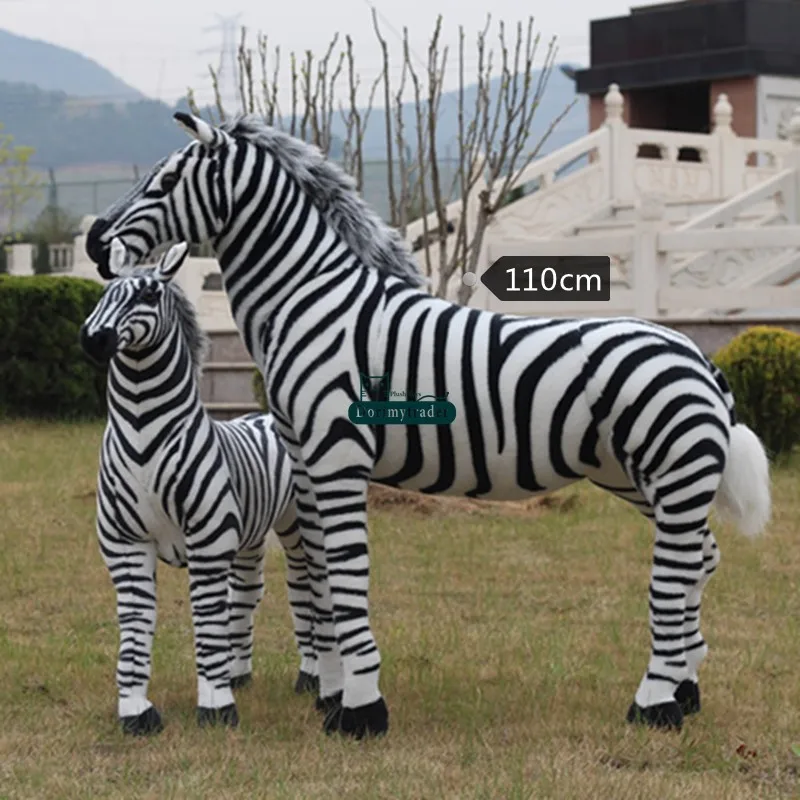 Dorimytrader 110cm Огромный симулятор Animal Standing Zebra Plush Realistic Zebra Great Baby Gift DY60310 - Цвет: black white