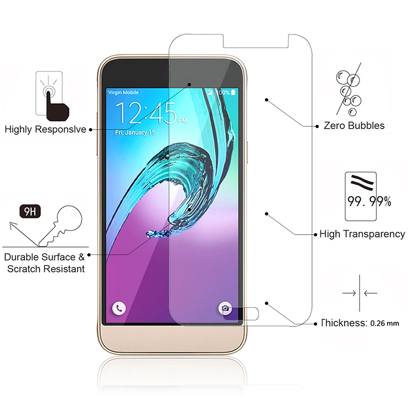 2 шт. с уровнем твердости 9 H закаленное Стекло Экран протектор для samsung Galaxy J5 J500H чехол для samsung Galaxy J 5 защитный Плёнки крышка