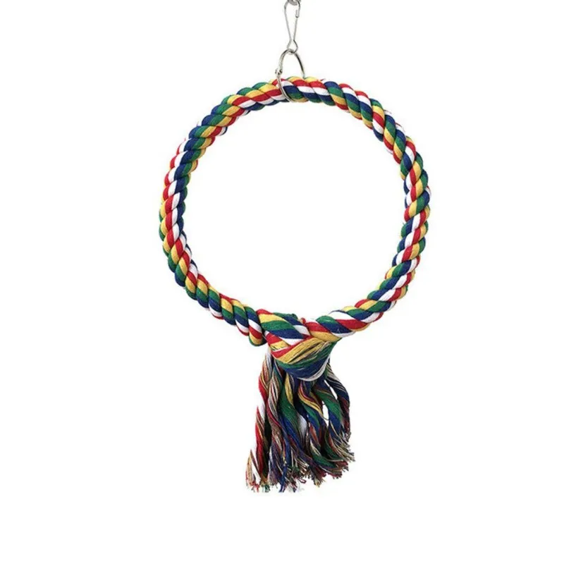 Детская птица круглая кольцо для скалолазания хлопковая веревка попугаи игрушки