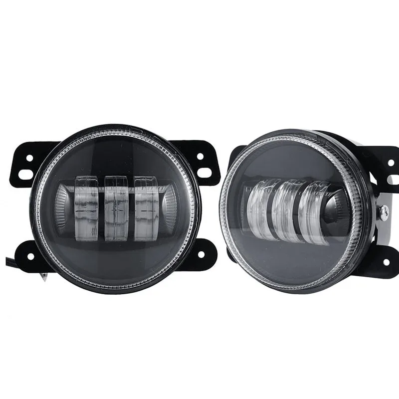 2X 4" Круглые автомобильные противотуманные фары LED с установочным комплектом CREE Chips 36W черная внутренняя оправа для Jeep Wrangler Dodge Chrysler.