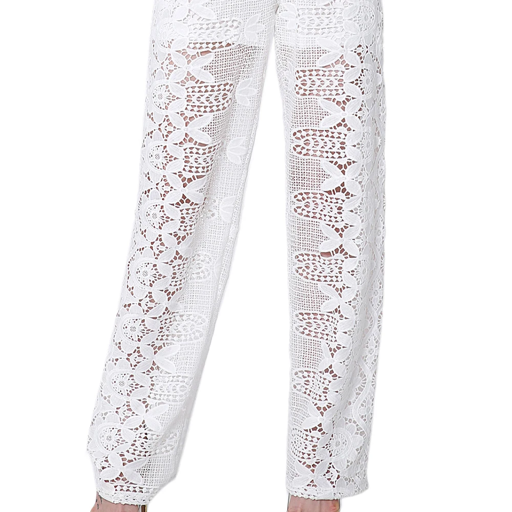 Белый Комбинезон Женщины Кружева Выдалбливают Спинки Холтер Шеи Знаменитости Sexy