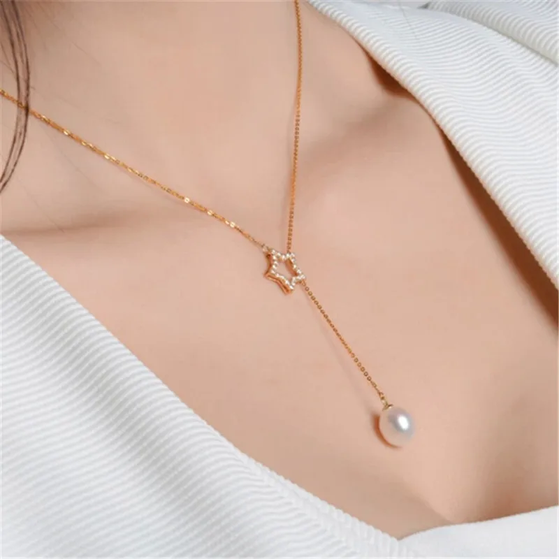 Женский кулон из серебра 100% пробы с натуральным пресноводным жемчугом|freshwater pearl